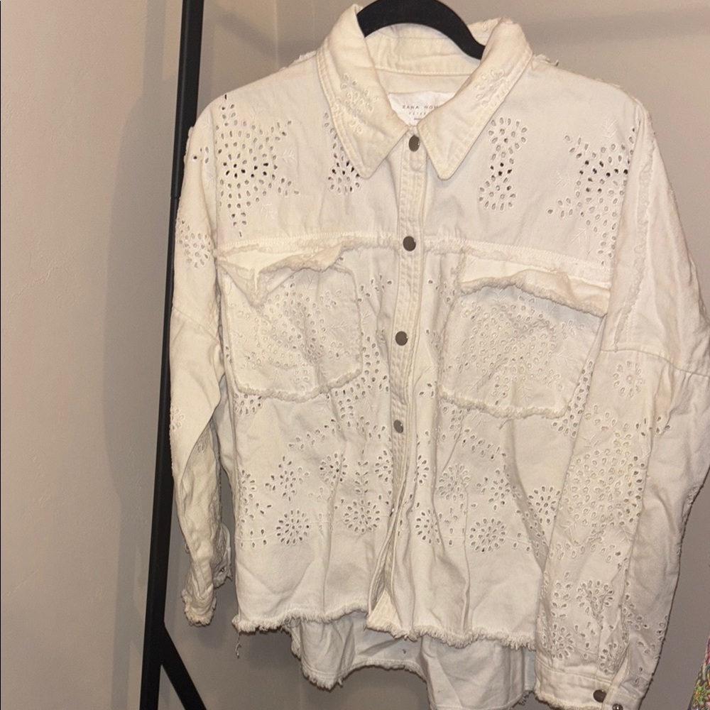 Zara Cream Outerwear Jacket